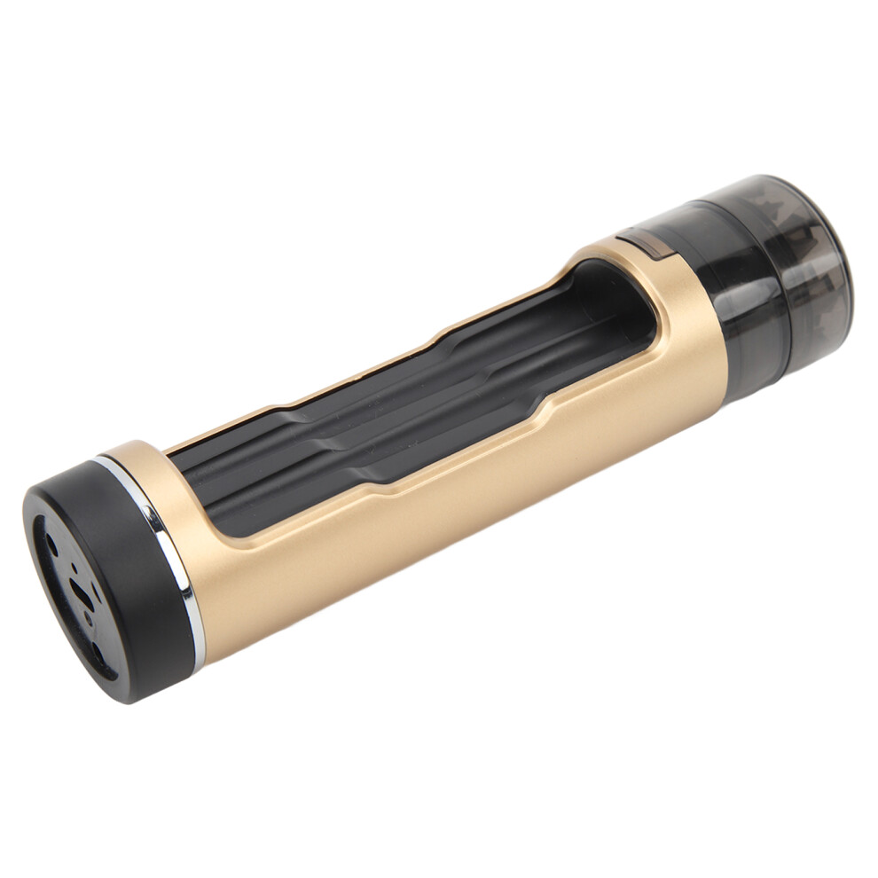 Gold Plastic Herb Grinder Portable Double Tube Spice Tobacco Crusher