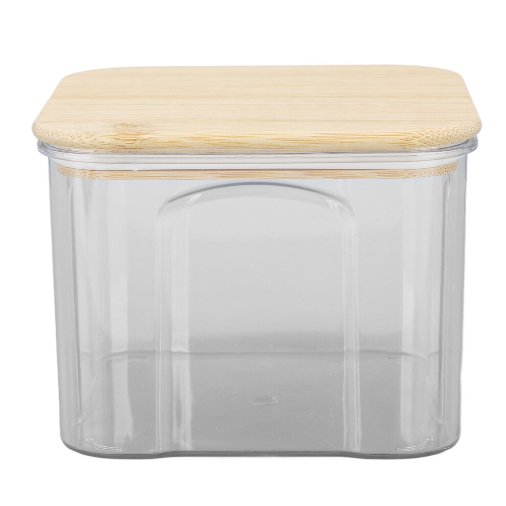 Airtight Clear Food Storage Jar 650ml with Bamboo Lid 10.7x8.2cm-image-OPC-PKZ7KVK-NEW