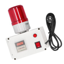 Industrial Alarm Siren 110dB with Strobe Light & 5 Keys, ABS Outdoor Timer