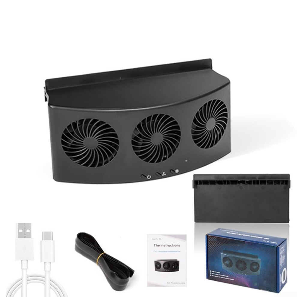 Compact Usb Cooling Fan For Cars, Power On Indicator, Effective Air Ventilation And Heat Dissipation Black 9016109323835
