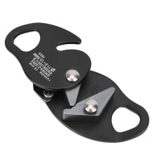 Climbing Rope Grab Self-Braking Descender For 11-12.5mm Rope, Black, Rappelling Gear For Aerial Work