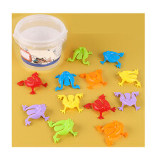 12PCS Colorful Frog Jumping Toys with Bucket – Kids Bouncing Toy Set
