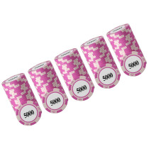 20pcs Poker Chip Set Clay and Iron with Large Numerals for Game 5000