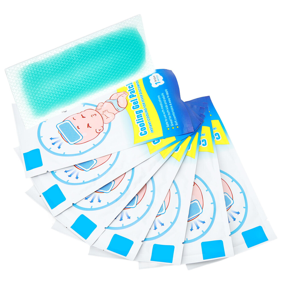8pcs Cooling Fever Relief Pads, 5x12cm, Disposable Gel Pads