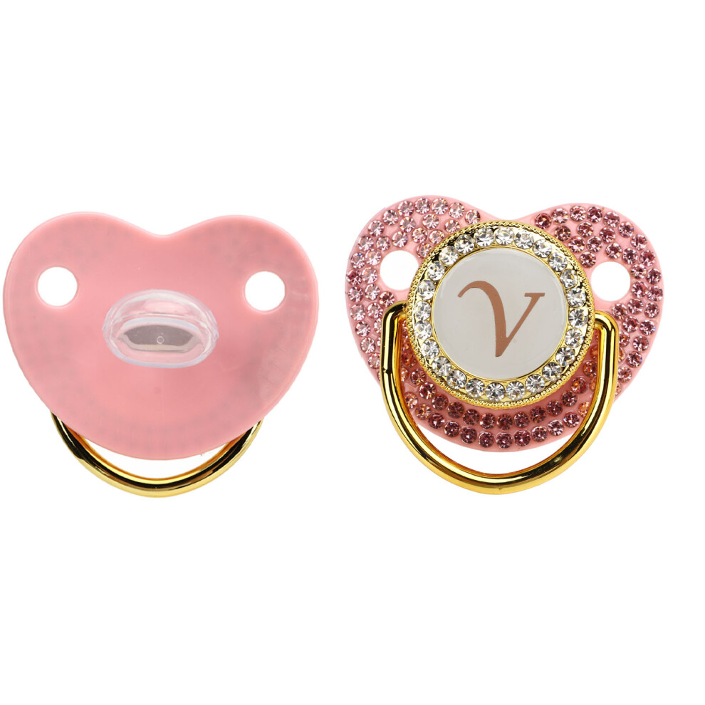 Pacifier With Clip - Ergonomic Rhinestone & Safe Silicone Golden