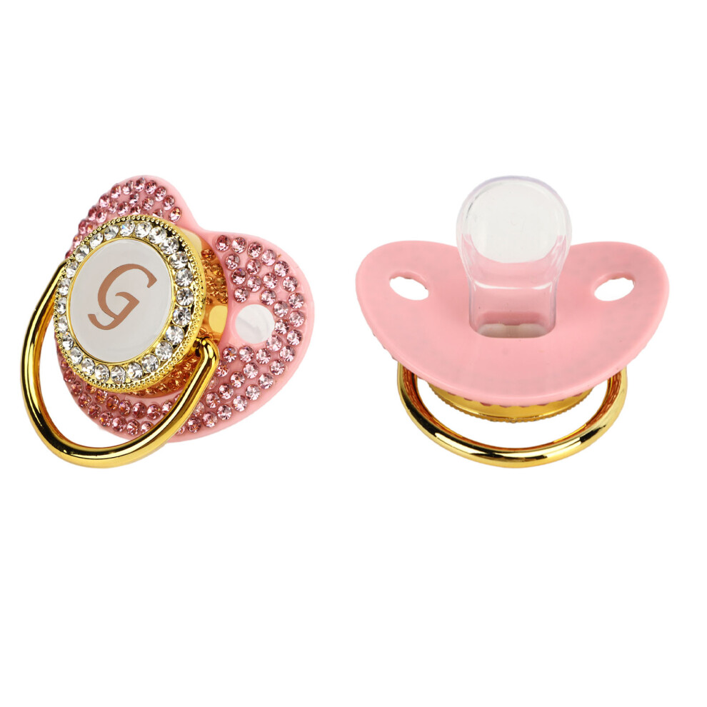 Ultra Pacifier With Rhinestone And Safe Silicone Design Light/Golden