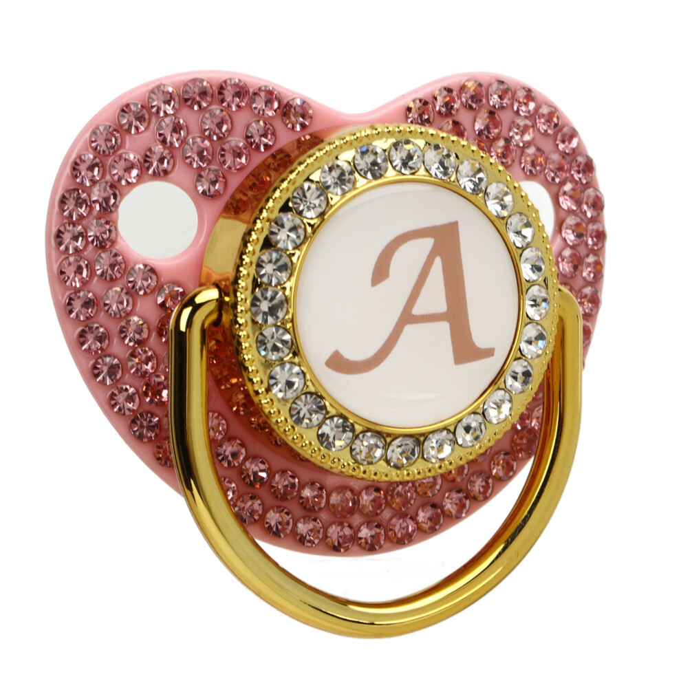 Ergonomic Pacifier With Initial Clip Ultra- Design Golden/Light