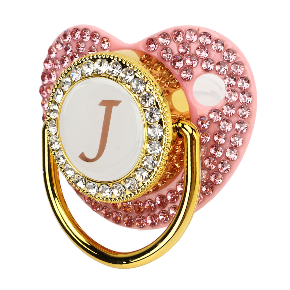 Baby Pacifier Rhinestone Curved Silicone 6-18M Golden