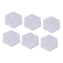 12 Stück sechseckige Akustikpaneele 14x12x7cm silbergrau