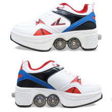 Ice Skates Pulley Shoes Multifunctional Deformation Roller Skating Quad Skates For Adults And Children White EUR39