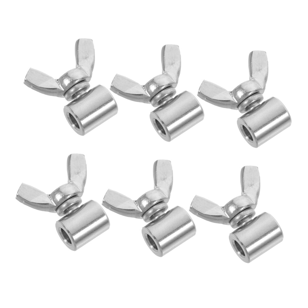 Stainless Steel Wire Cable Clamps, 6-Pcs, Hand-Twisted Butterfly Buckles, Vibration-Locking Clips For Wire Rope 9016109325006
