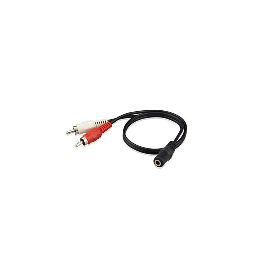 3.5Mm Female Stereo Jack Socket To 2 X Rca And Plugs Audio Splitter Cable 30Cm Red/White 9393856237579