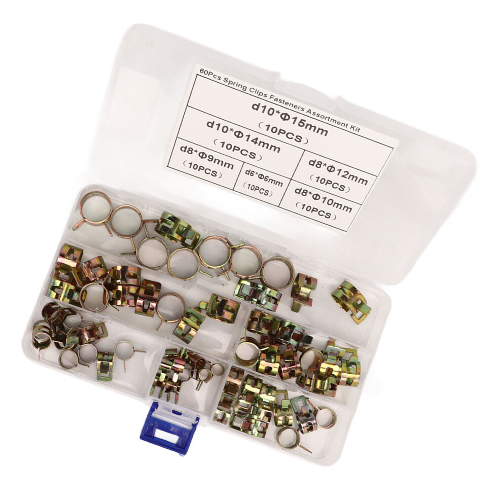 60Pcs Ear Hose Clamp Kit With Pliers, Storage Box, Various Sizes 5041353071786