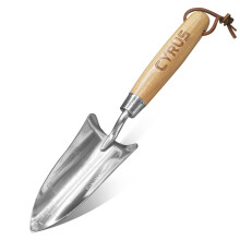 Garden Shovel 12.4-Inch Stainless Steel Narrow Head Trowel With Wooden Handle Heavy Duty Planting Weeding Measuring (M)