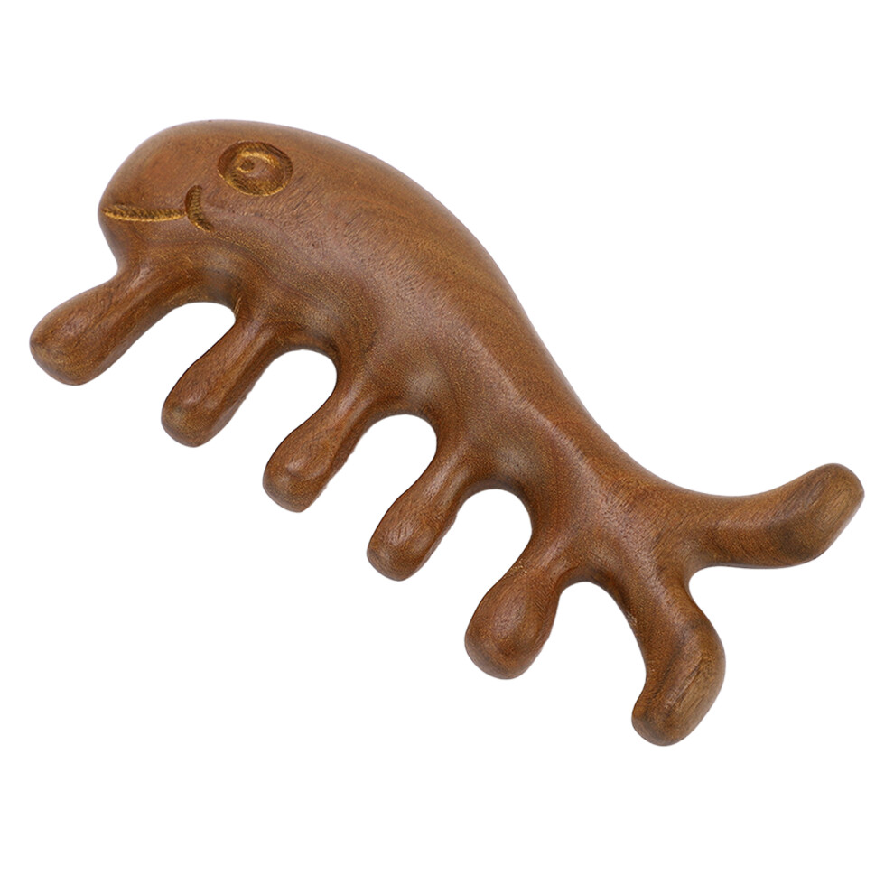 Sandalwood Wide Tooth Gua Sha Comb for Neck & Back Relaxation