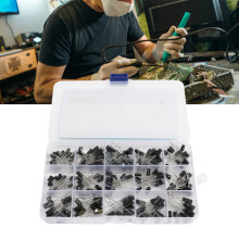 200PCS Aluminum Electrolytic Capacitors Assortment Kit 0.1-220UF Black