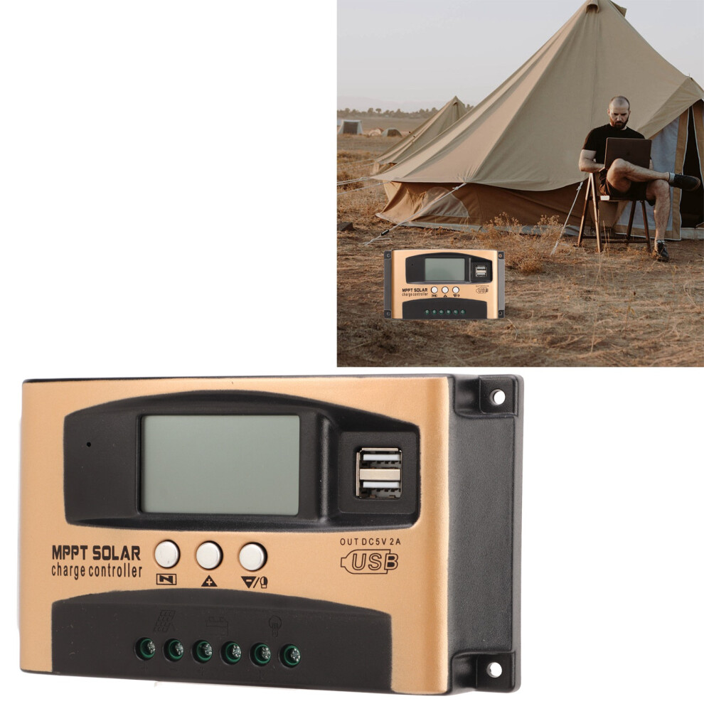 100A Mppt Solar Charge Controller Lcd Display Abs Regulator Gold 4911353093600