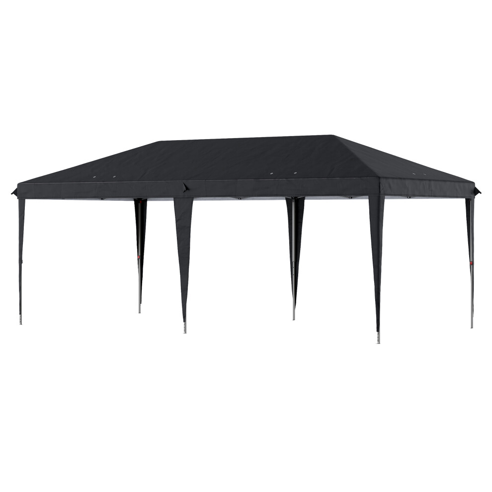 3x6m Foldable Pop Up Canopy Gazebo Adjustable Height Black Wedding & Outdoor Tent with Carrying Bag for Easy Transport-image-OPC-PKZ7XX8-NEW