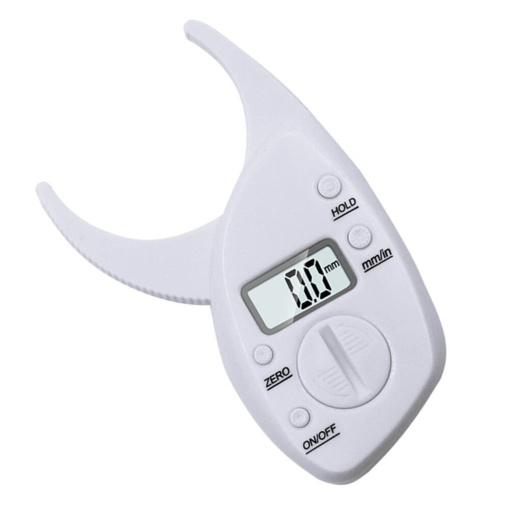 Body Fat Caliper Portable LCD Display 11.4 x 6.7 cm White For Fitness Accurate Reading
