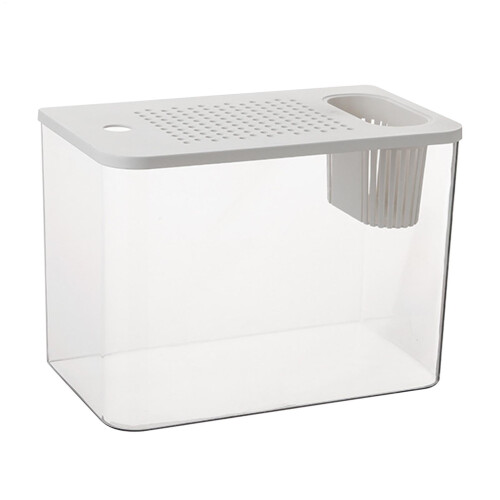 View of Betta Aquarium Tank Desktop Fish Display Compact Goldfish and Turtle ...