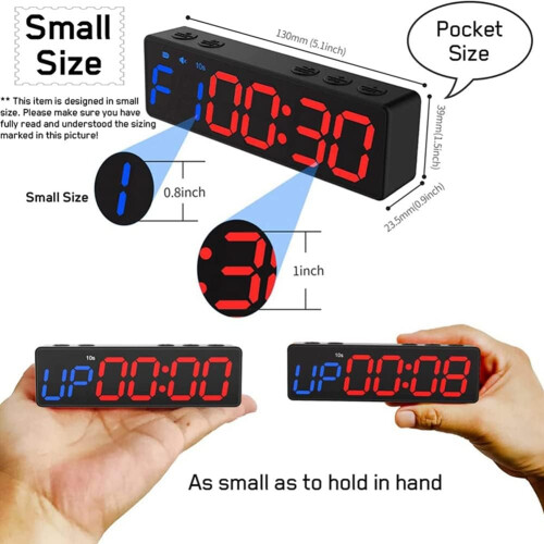 Portable Gym Timer Interval Timer Workout Clock With Countdown/Count-Up Stopwatch Magnetic USB Rechargeable Model A 1