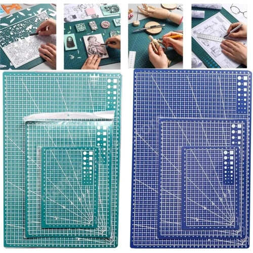PVC Cutting Mat A3 A4 A5 Size, Single-Side Patchwork Pad For Workbench Sewing, Leather Cutting And Papers, Green 2
