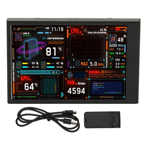 3.5" IPS PC Monitor for CPU GPU RAM Temp with Customizable Layout 1