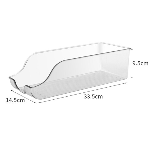 Clear PET Plastic Storage Bin - 33.5x14.5x9.5cm Household Organizer 1
