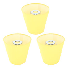Innovative Yellow Fabric Lampshade for E14 Bulbs Set of 3 Bedroom Use