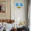 Soft Lighting E14 Retro Blue Fabric Lampshades 3pcs for Bedside 8
