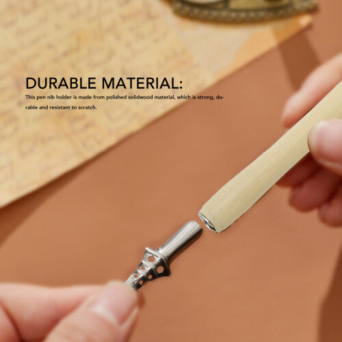 Retro Solid Wood Comic Pen Nib Holder, Light, Proper Length for Drafting & Drawing 2