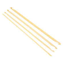 4 Stück Tunisian-Häkelhaken 3–6 mm Bambus 9,4 Zoll