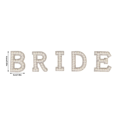 BRIDE Design Perl-Strassstein Buchstaben-Patch 5er-Pack 1