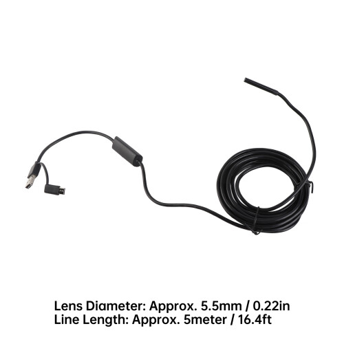 Waterproof 5.5mm Endoscope 5M for Android PC USB Type C with LED Light 1