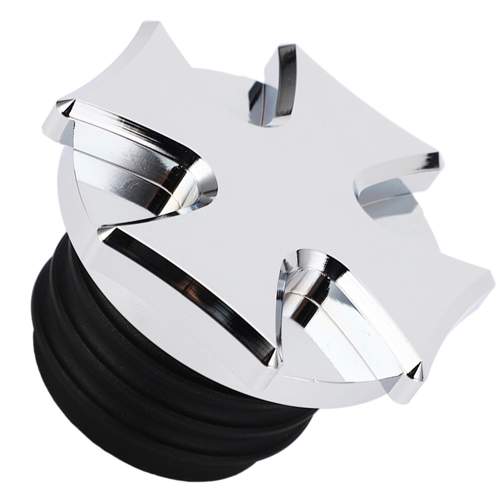 Motorcycle Gas Tank Oil Cap Cnc Aluminum Vented For Touring 5.0L Silver 4651353149692