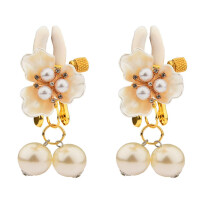 Adjustable Nipple Clamp Flower Design Metal Nipple Ring Pearl Pendant Unisex Sex Toy