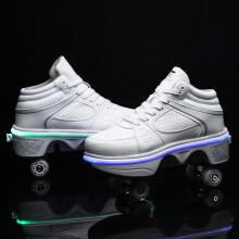 Roller Skates Adjustable LED White Size 40 For Children And Adults Outdoor Skating