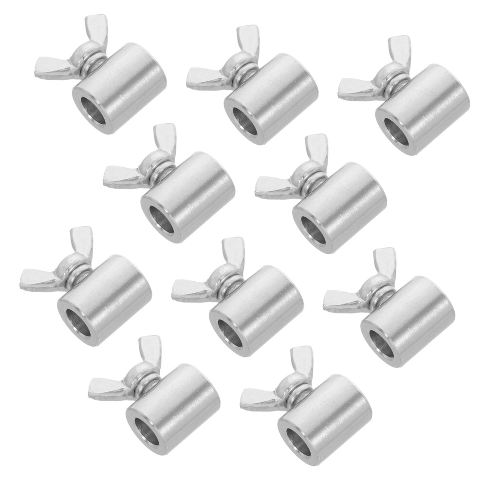 Wire Rope Locker Cable Fasteners 10Pcs Stainless Steel Cable Clamp For Wire Rope Hole Silver 9016109326836