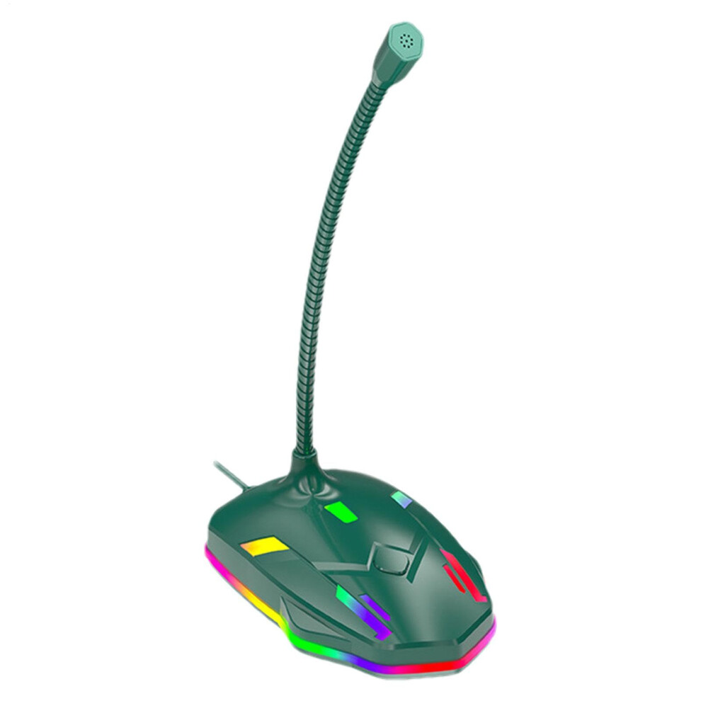 Pc Computer Microphone Multipurpose Desktop Condenser Mic For Laptop, Usb Plug And Play, 360 Degree Gooseneck, Green 9084446335309