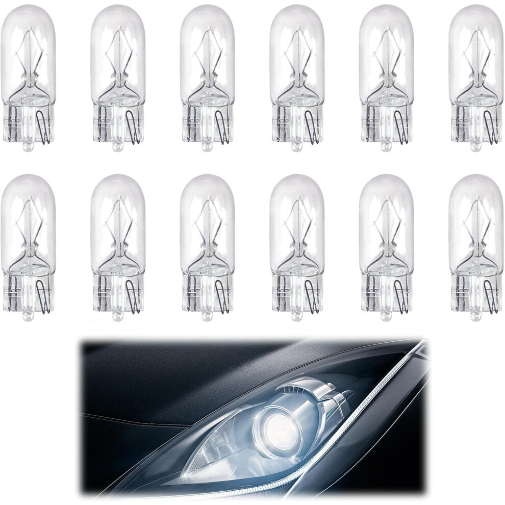 T13 Bulbs 12V 10W Halogen 12-Pack Capless Side For Dashboard Parking Sidelights License Plate Light 9084446335354