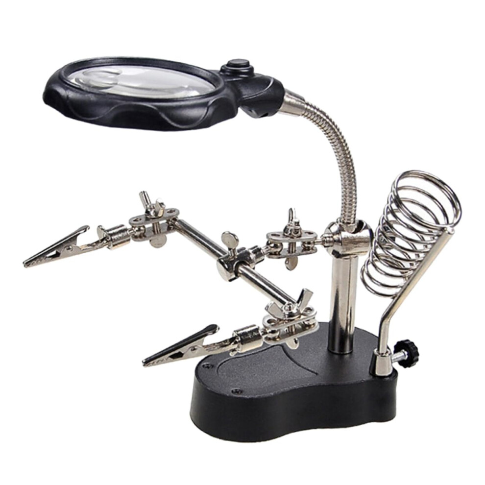 Light Led Magnifying Lamp Adjustable Arm Desk Magnifier 5X Magnification Electronics Repair