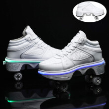 Kick Rollers Shoes Skates Retractable Adult Skating Shoes For Boys And Kids White EUR36