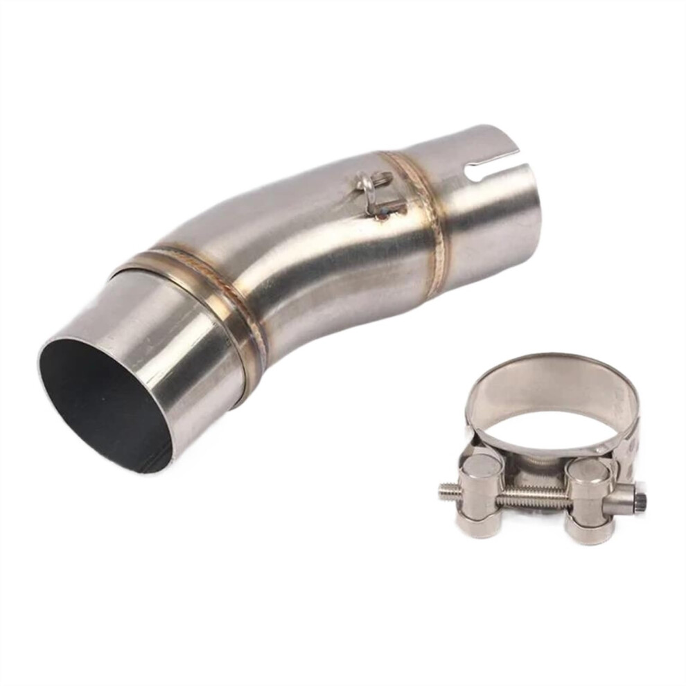 Motorcycle Muffler Exhaust Pipe For Kawasaki Ninja 400 Ex400 Z400 2017-2023 51Mm Mid Link Pipe Muffler System Silver 9354506199715