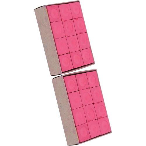 Pool Cue Tip Chalk 24-Pack Non-Slip Red For Billiard Supplies Low-Dust Static-Control Accessory 2