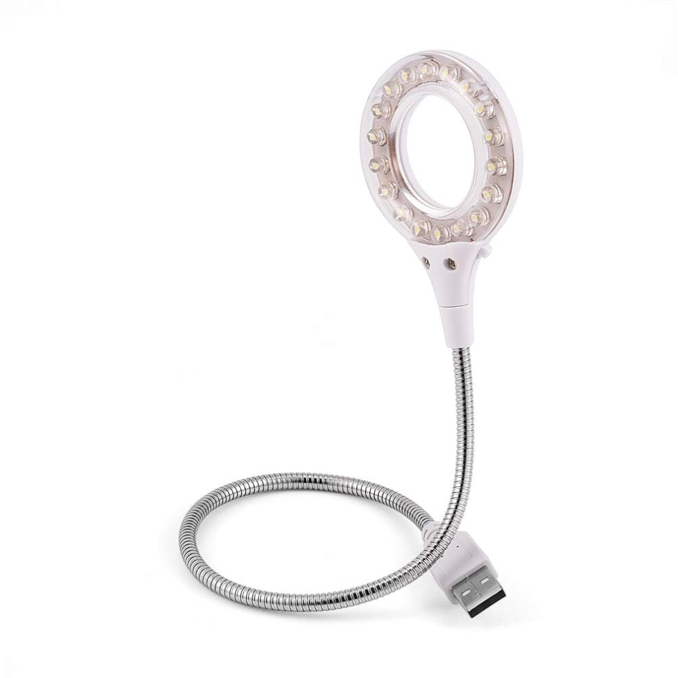 Led Usb Reading Lamp, Flexible Gooseneck Desk Usb Powered Keyboard For Pc And Laptop, Light/White 9084446336146