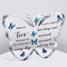 Bereavement-Condolence-Decorations Butterfly Shaped Acrylic Memorial Gift Sympathy Remembrance Personalized Table Decor
