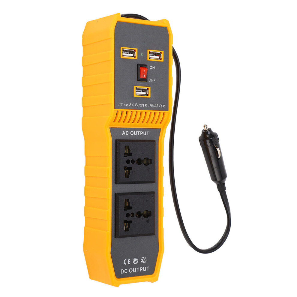Car Power Inverter 200W Dc12v To Ac220v With 3 Usb & Sockets 8291353168871