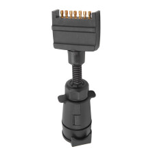 Traileradapter 7-polig rund weiblich auf flach männlich zuverlässig für Wohnwagen & Boot