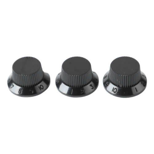3Pcs Guitar Control Knob Set 1 Volume 2 Tone Black Plastic Instrument Accessory 2