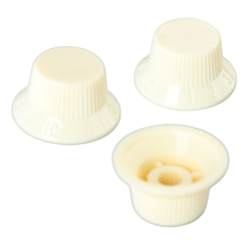 3Pcs Guitar Control Knob Set Ivory White Plastic Replacement for Volume & Tone